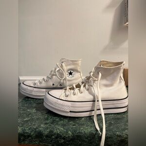 Converse High-Top Platform Sneakers - Cream Off White